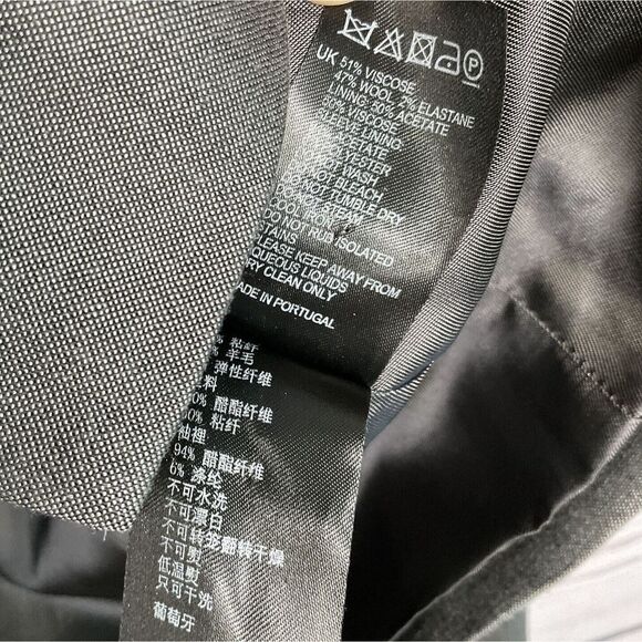 REISS Gray Blazer‎ Jacket One Button Single Women's Size 6 Wool Blend Neutral - Picture 6 of 10